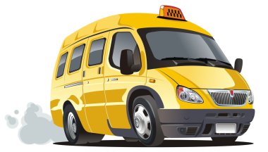 Vector cartoon taxi bus
