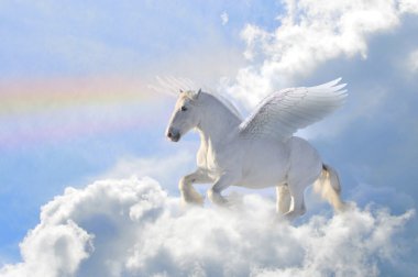 Pegasus in the clouds clipart