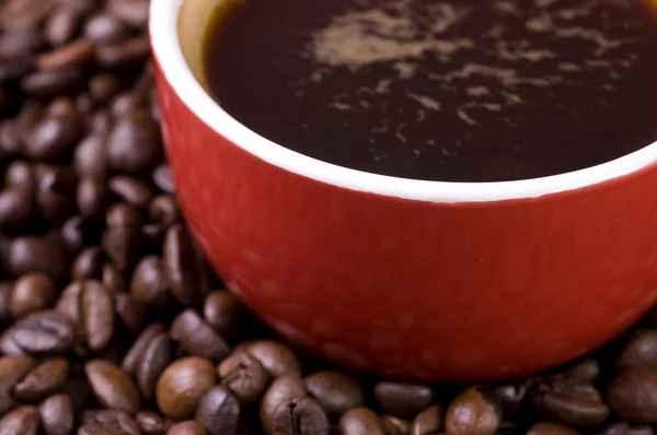 Caffè e chicchi di caffè — Foto Stock