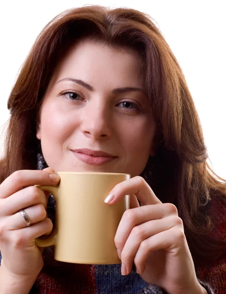 Beautiful girl drinking tea Stock Photo