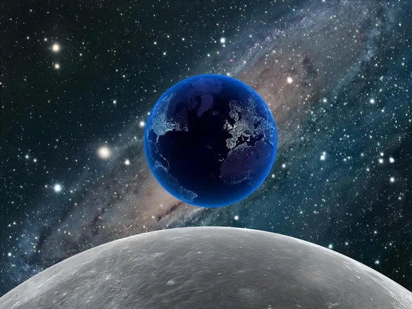 3D kosmos och planet — Stockfoto