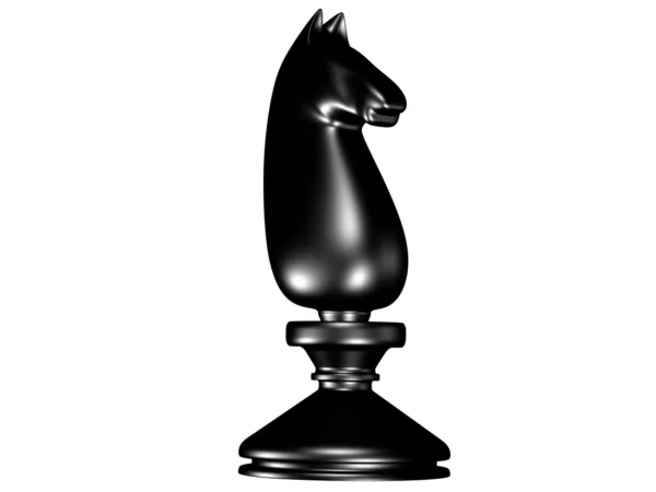 Rysunek 3D czarny koń szachista — Zdjęcie stockowe