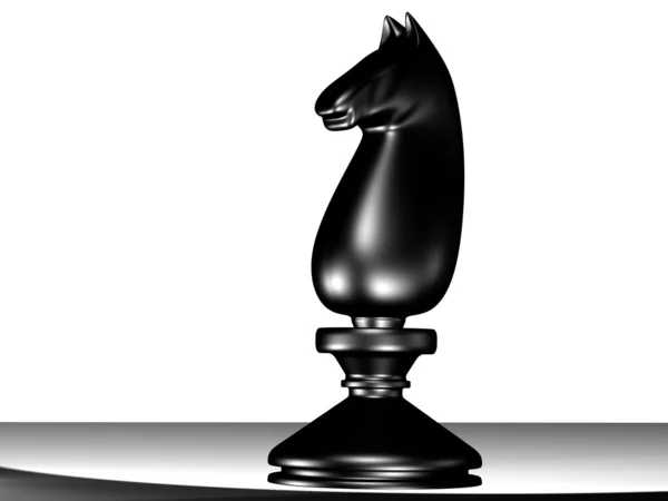 3D-s fekete ló sakk figura — Stock Fotó