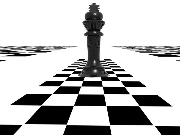 3D-Schachfigur und Schachbrett Stockbild