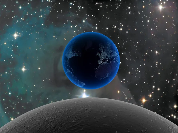3D-Kosmos und Planet Stockfoto