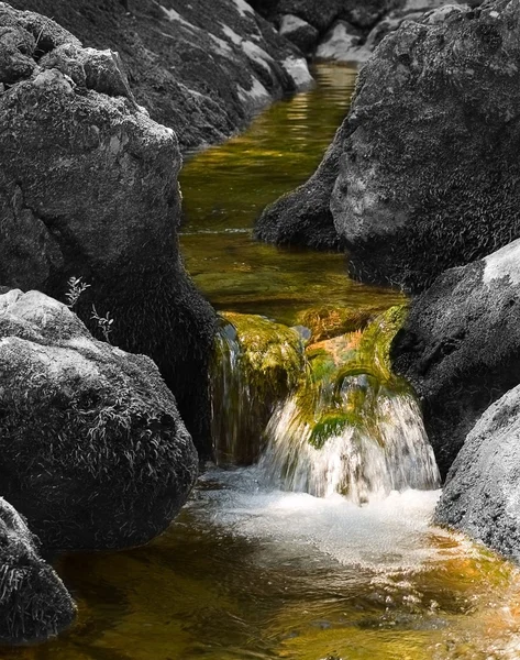 Cascade in colourless stones — Stock Photo, Image