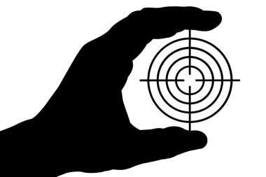 Hand with target 1 clipart