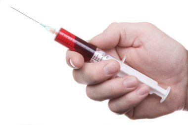 Hand with syringe 3 clipart