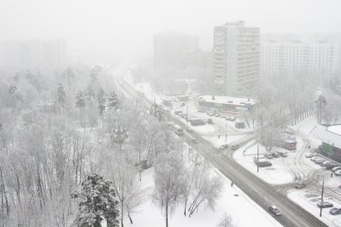 City,snowfall, one clipart