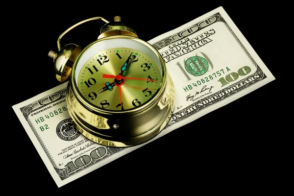 Relógio despertador e dinheiro 02 — Fotografia de Stock