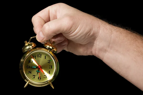 Relógio de alarme em uma mão 2 — Fotografia de Stock