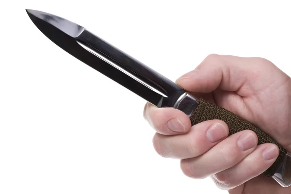 Hand with knife — Stock Photo, Image