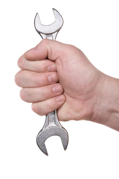 Mão, chave inglesa — Fotografia de Stock