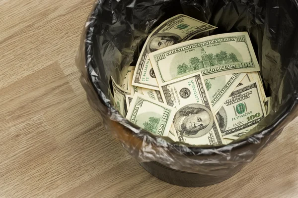Bucket, dollars, one — Stock Photo, Image