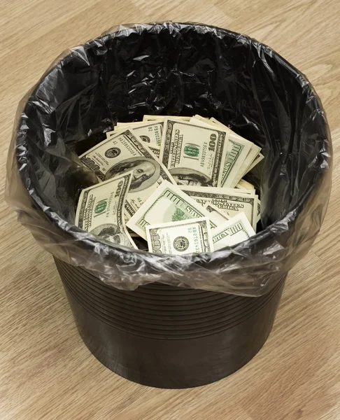Bucket, dollars, two — Stock Photo, Image