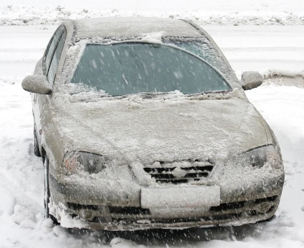 stock image Car,snowfallI,one