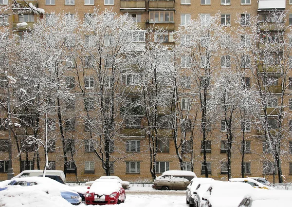 stock image Street,snowfallI,two