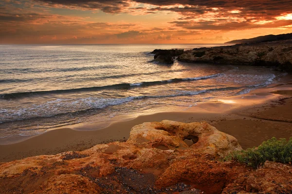夕日に赤い湾 — ストック写真