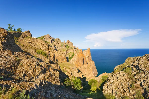 Crimea, rocks, sea, cloud — Stock Photo, Image
