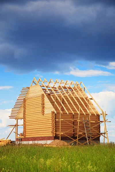 Casa de madera, construcción Imagen de stock