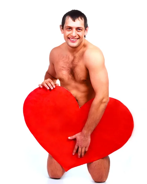 Man met een hart — Stockfoto