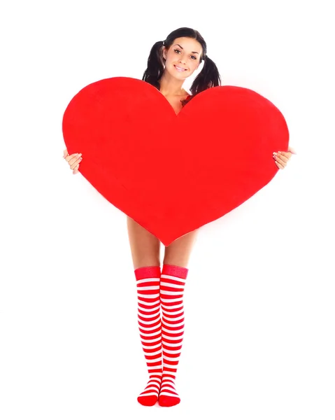 Girl with a heart Stock Photo