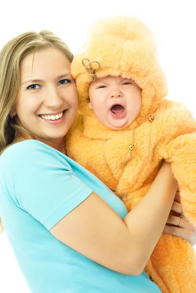 Moeder met een cryling baby — Stockfoto