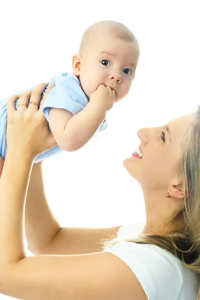 Happy mother playing with her baby — Stock Photo, Image