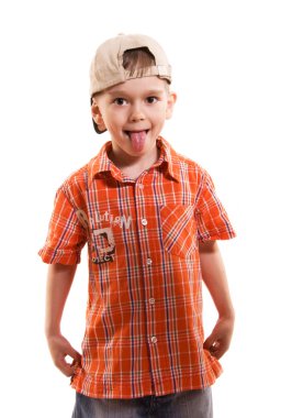 Little boy making faces clipart