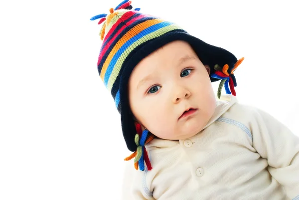 Carino bambino che indossa un cappello — Foto Stock