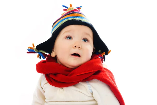 Baby wearing winter clothes — Stock Photo, Image