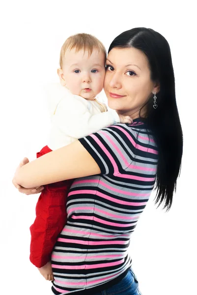 Vackra mamma med ett barn — Stockfoto