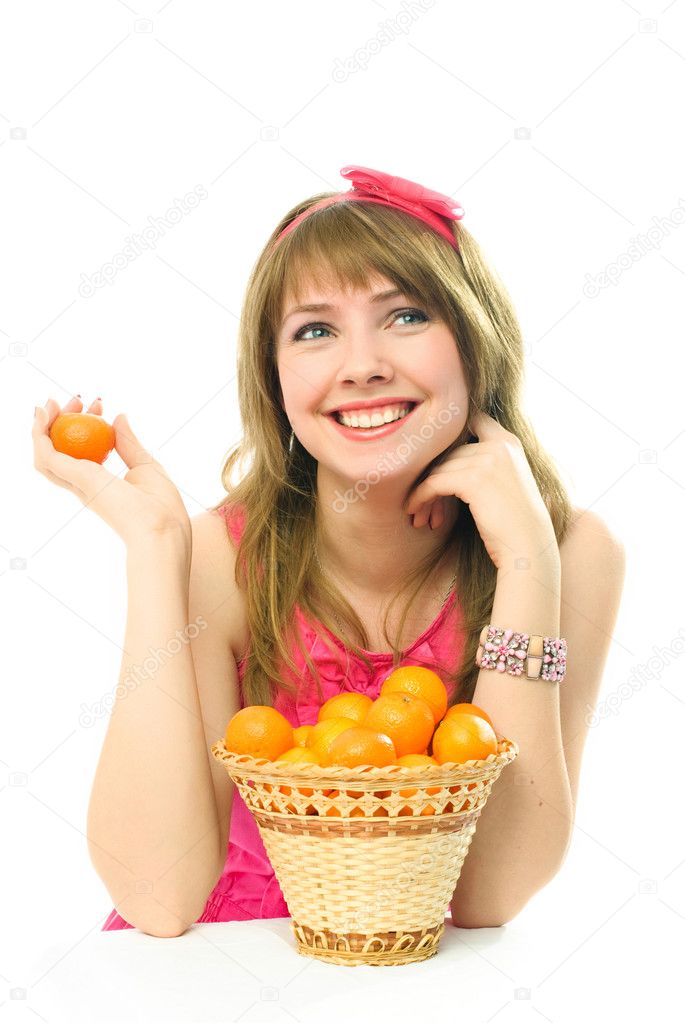 Girl with tangerines