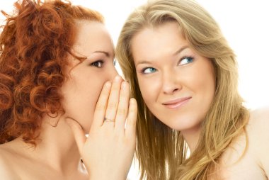 Two gossiping girls clipart