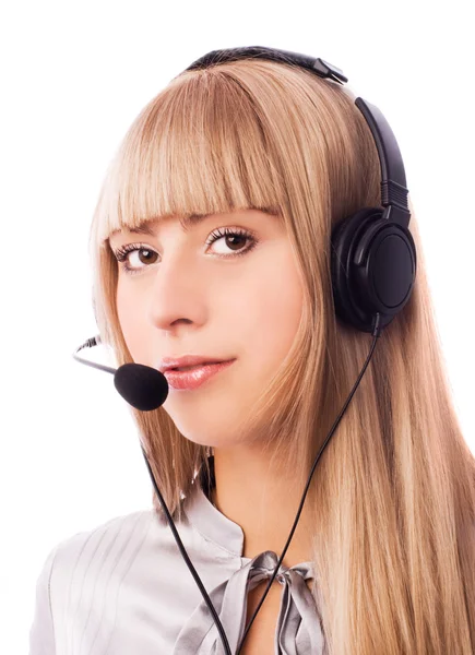 Woman in the call-center — Stock Photo, Image