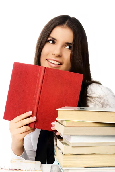 Verträumtes Mädchen mit einem Buch — Stockfoto