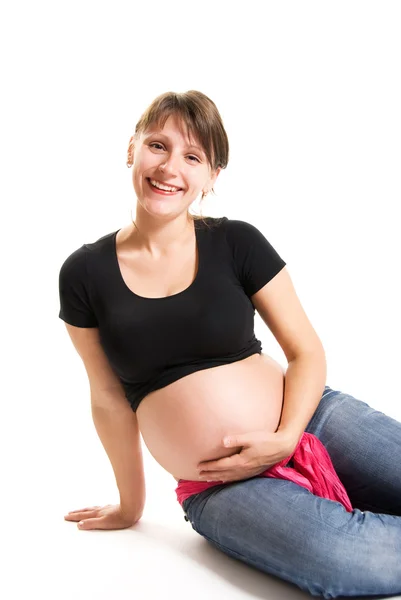 Счастливая беременная — стоковое фото