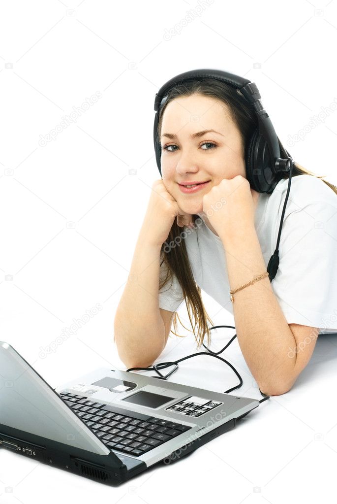 Yougn woman with a laptop