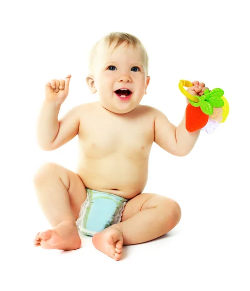 Baby with a toy — Stock Photo, Image
