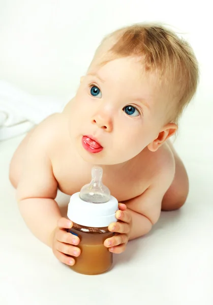 Μωρό πίνοντας χυμό — Φωτογραφία Αρχείου