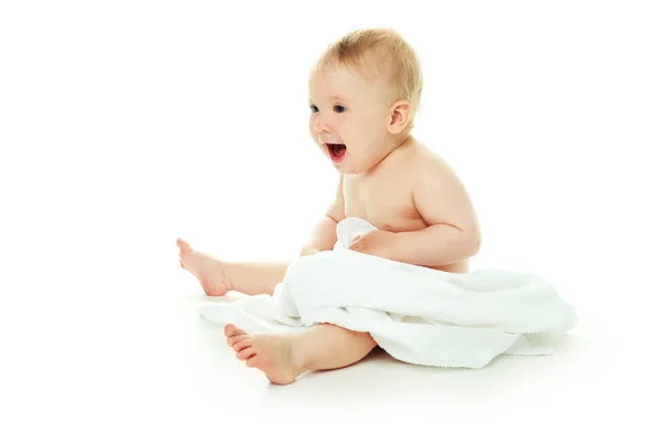 Bambino avvolto nell'asciugamano — Foto Stock