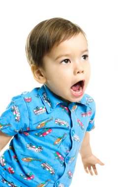 Screaming little boy clipart