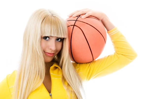 Beautiful girl with a ball — Stock Photo, Image