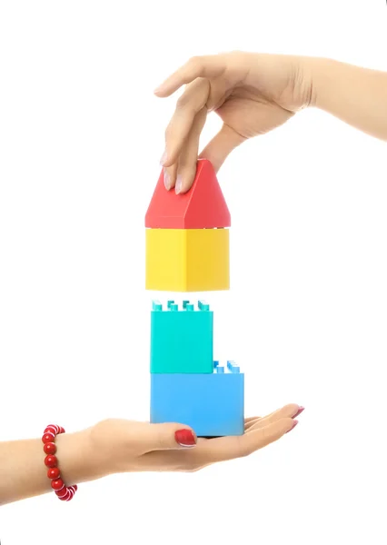 stock image Two making a toy house