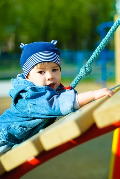 Cute boy playing ourddor — Stock Photo, Image