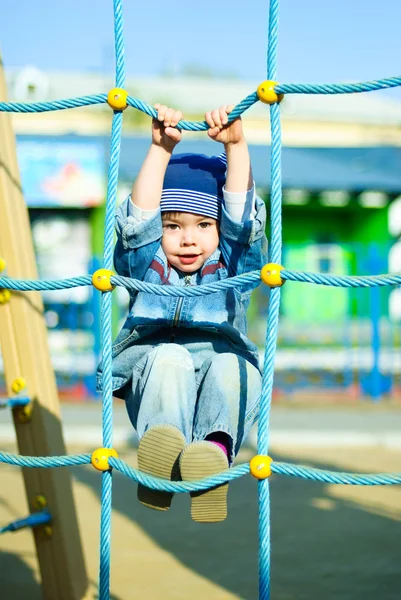 Cute boy playing outddor — Stock Photo, Image