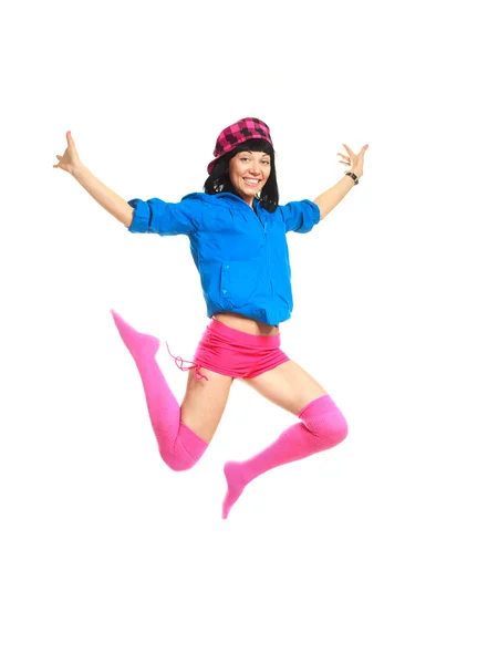 Chica de salto feliz —  Fotos de Stock