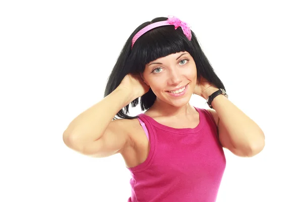 Girl wearing pink clothes — Stock Photo, Image