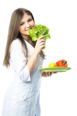 Doctor with vegetables clipart