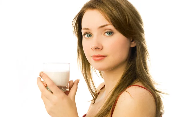 Joven bebiendo leche —  Fotos de Stock